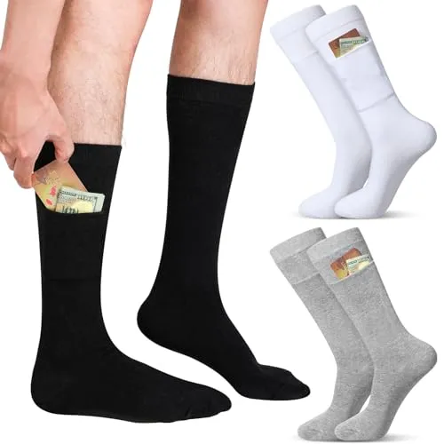 Socks with Zipper Pocket